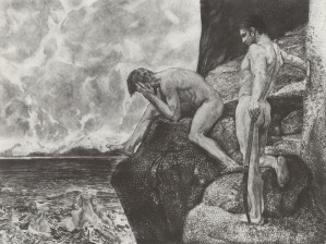 Two man at the edge of a cliff